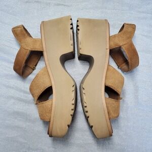 UGG New Heights Ankle Strap platform sandal in chestnut suede 8 Cottagecore